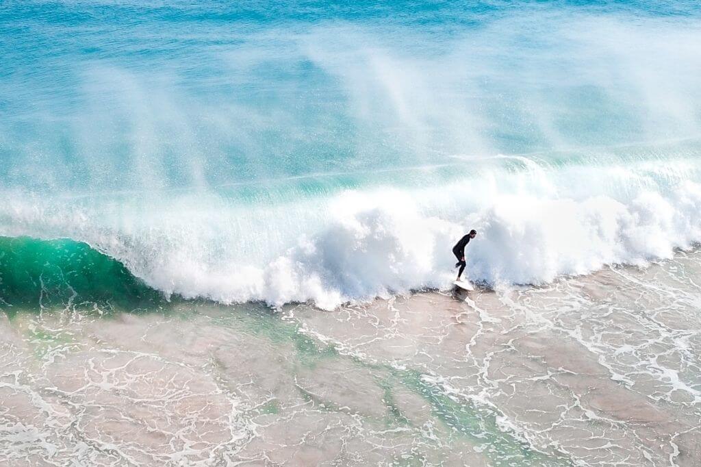 Surfing at Secret Harbour beach in Rockingham